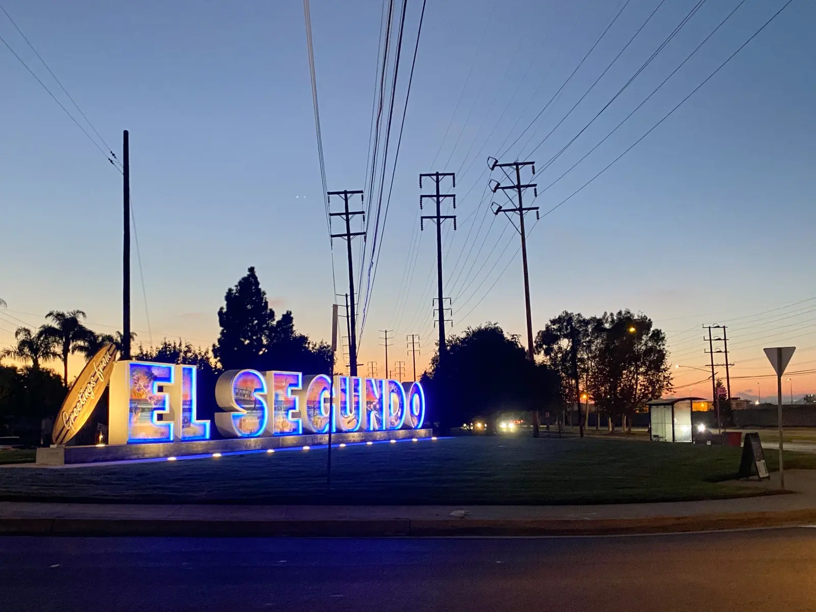 El Segundo, California — El Segundo’s entryway sign, inaugurated in 2024.
