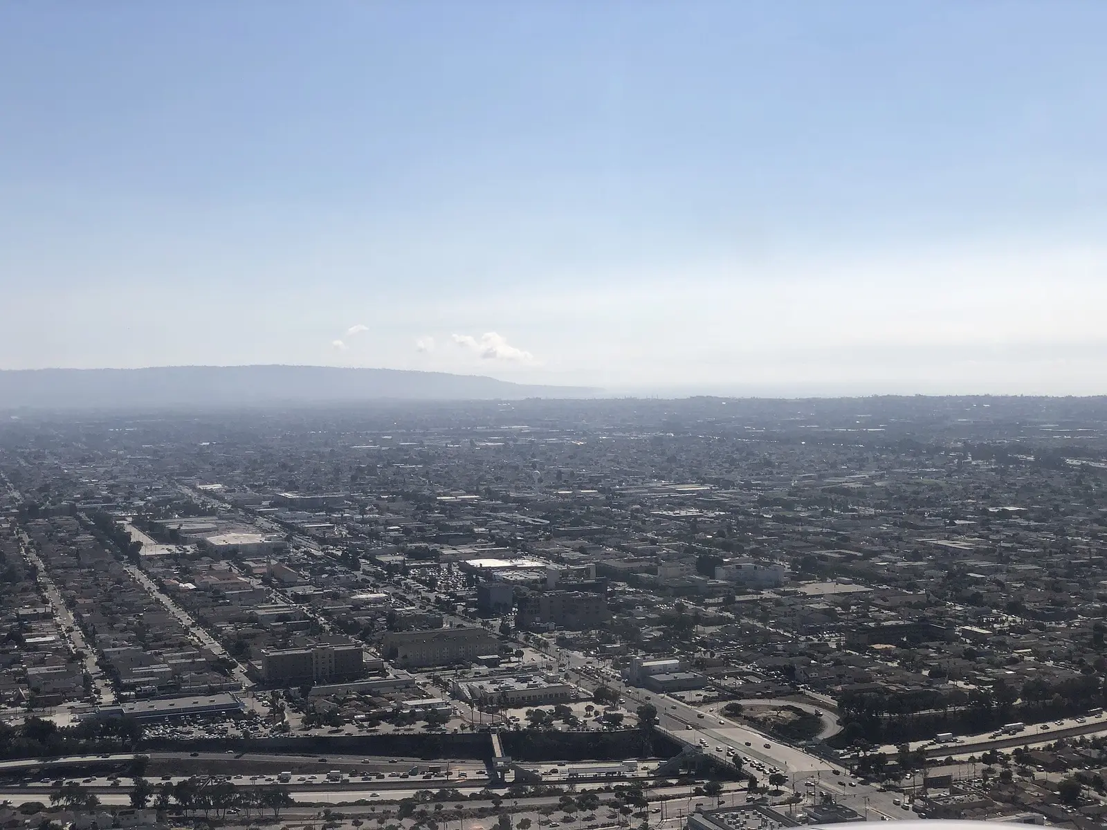 Hawthorne, California — View southwest across Hawthorne, Los Angeles County, California from an airplane heading toward Los Angeles International Airport