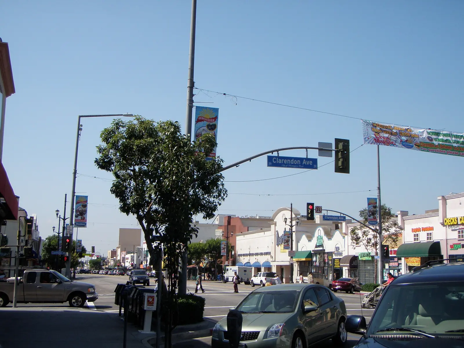 Huntington Park, California — Pacific Boulevard at Clarendon Avenue, Huntington Park