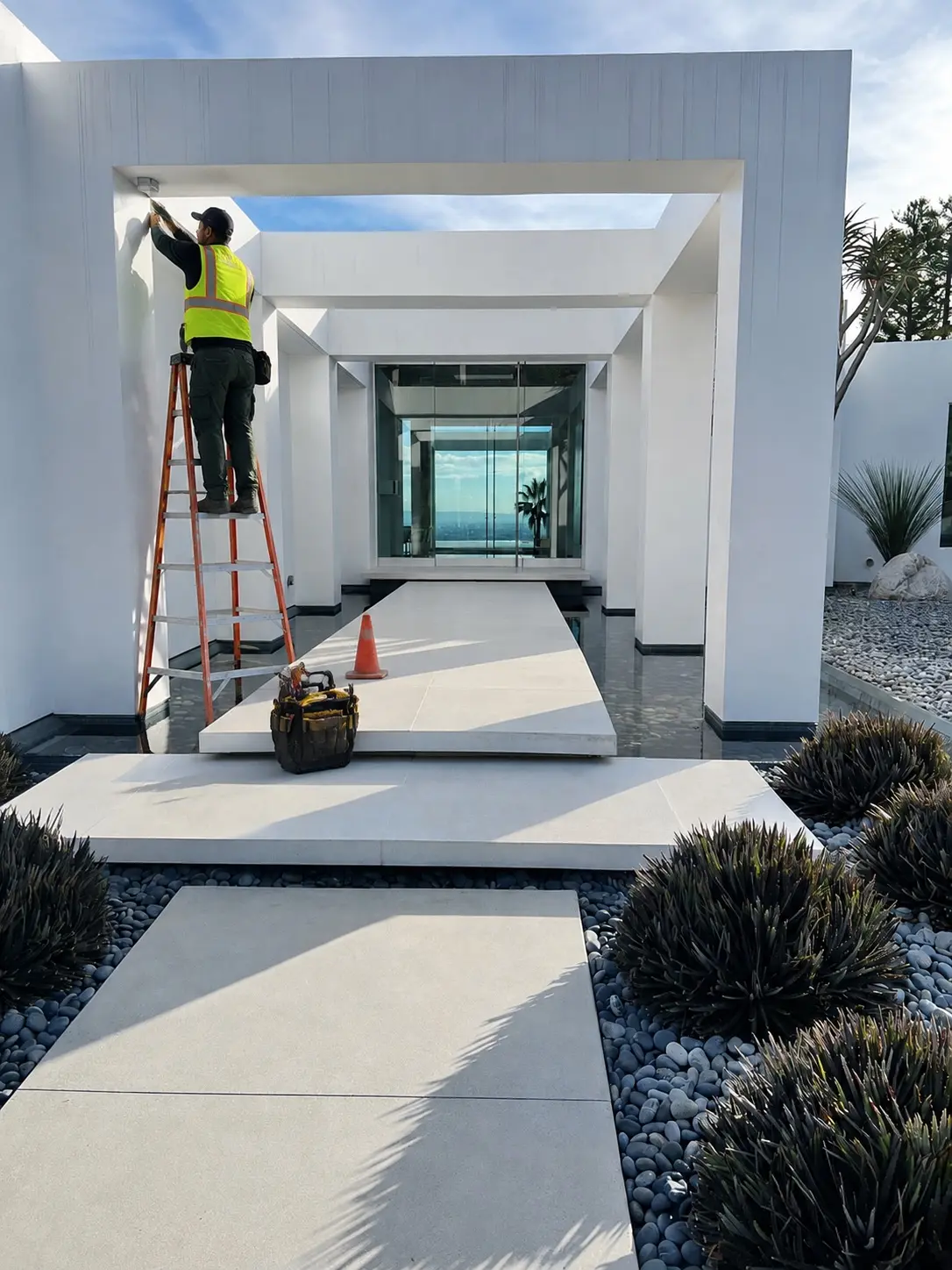Modern estate security installation used for residential system planning — Three Factor Security fieldwork in Manhattan Beach